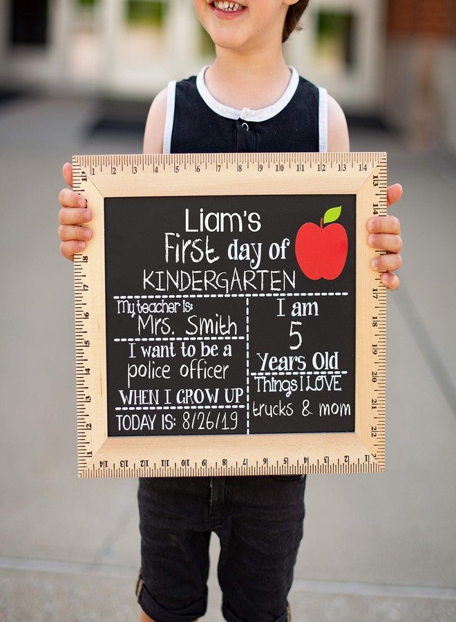 BloomOwl Bloom Owl First Day of School Chalkboard Sign - 11.5"x15" Reusable Back to School Photo Prop with Wooden Ruler Frame for Preschool, Kindergarten, and Beyond - Image 2
